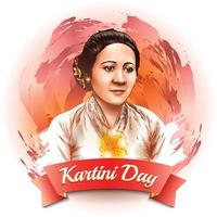 viering van het concept van het kartini-dagportret vector