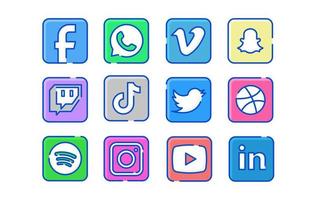 social media iconen vector