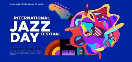 vector kleurrijke internationale jazz dag banner ontwerp