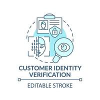 klant identiteit verificatie concept pictogram vector