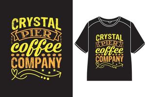 kristal pier koffie bedrijf t-shirt ontwerp vector