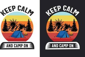 creatief retro wijnoogst camping t overhemd ontwerp vrij downloaden, camping elementen vrij downloaden vector