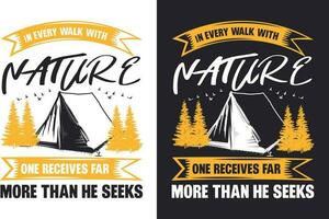 camping t overhemd ontwerp bundel t-shirt ontwerp voor camping minnaar vector