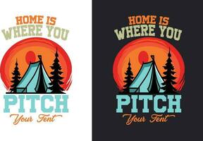 camping t overhemd ontwerp bundel t-shirt ontwerp voor camping minnaar vector