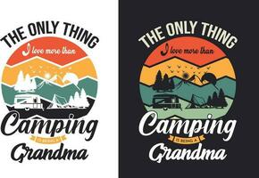 creatief retro wijnoogst camping t overhemd ontwerp vrij downloaden, camping elementen vrij downloaden vector