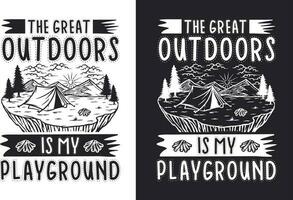 creatief retro wijnoogst camping t overhemd ontwerp vrij downloaden, camping elementen vrij downloaden vector