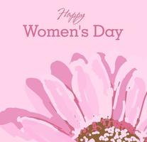 Internationale vrouwen dag. groet kaart, poster of folder met de inscriptie. roze origineel bloem. gelukkig vrouwen dag voorjaar breken en vakantie. vector
