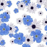 naadloos bloemen patroon met blauw bloemen. realistisch klein bloemen. voorjaar humeur decor. vector