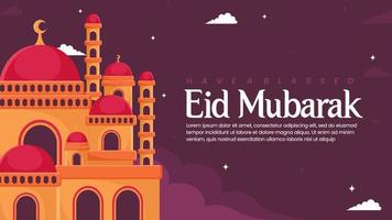 eid mubarak vlak ontwerp illustratie vector