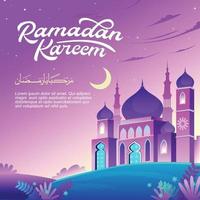 Ramadan kareem Islamitisch achtergrond vector. gelukkig Islamitisch nieuw hijri jaar. grafisch ontwerp voor de decoratie van geschenk certificaten, banners en folder. vector