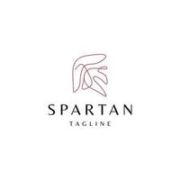 spartaans lijn kunst logo ontwerp vector
