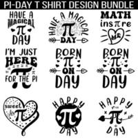 pi dag t-shirt ontwerp bundel vector