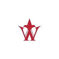 w Koninklijk logo rood w koning icoon vector