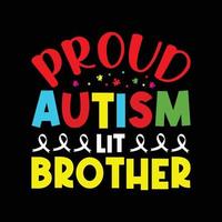trots autisme lit broer - autisme bewustzijn dag t-shirt ontwerp vector
