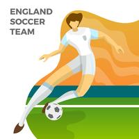 De moderne Minimalistische Voetballer van Engeland voor Wereldbeker 2018 druppelt een bal met gradiënt vectorillustratie als achtergrond vector