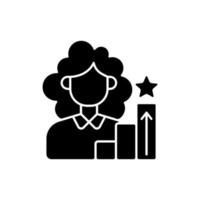 vrouwen in beheer zwarte glyph pictogram vector