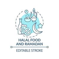 halal eten en ramadan turkoois concept pictogram vector