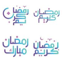 vector illustratie van Ramadan kareem met elegant helling kalligrafie.