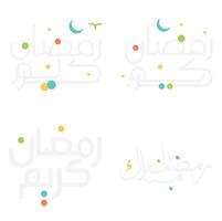 vieren Ramadan kareem met Islamitisch Arabisch schoonschrift vector illustratie.