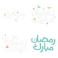 Arabisch typografie Ramadan kareem wensen met elegant kalligrafie. vector