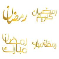 Arabisch typografie vector illustratie voor gouden Ramadan kareem groeten en wensen.