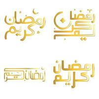 gouden Ramadan kareem vector ontwerp voor Islamitisch vastend maand met elegant kalligrafie.