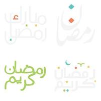 Ramadan kareem vector illustratie met Islamitisch Arabisch schoonschrift ontwerp.