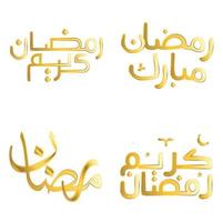 vector gouden Ramadan kareem groet kaart met Arabisch schoonschrift ontwerp.