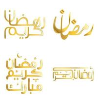 vieren Ramadan kareem met elegant gouden schoonschrift vector ontwerp voor groet kaarten.