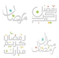 Arabisch groet typografie reeks voor Ramadan kareem feesten. vector