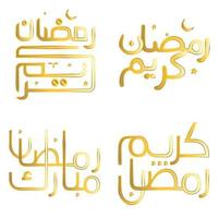 gouden Ramadan kareem Arabisch schoonschrift vector ontwerp voor de heilig maand van Ramadan.