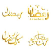 vector illustratie van gouden Ramadan kareem schoonschrift met Arabisch typografie voor moslim feesten.