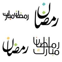 elegant zwart Ramadan kareem Arabisch schoonschrift vector illustratie.
