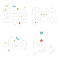 vieren Ramadan kareem met Islamitisch Arabisch schoonschrift vector illustratie.