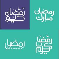 minimalistisch Arabisch schoonschrift pak voor moslim vieringen en festiviteiten in vector illustratie.