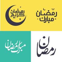 vector reeks van gemakkelijk Arabisch schoonschrift voor Ramadan kareem hartelijk groeten.