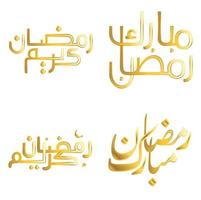 elegant gouden Ramadan kareem vector ontwerp met Arabisch kalligrafie.