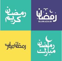 vector illustratie van gemakkelijk Arabisch schoonschrift pak voor vieren Ramadan kareem.