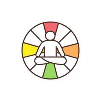 mandala yoga rgb kleur pictogram vector