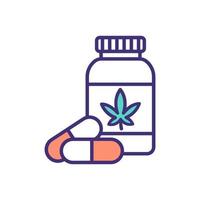 Cannabis capsules RGB-kleur pictogram vector
