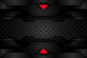 metaal bord zwart en driehoek rood Aan staal maas sjabloon modern technologie ontwerp achtergrond vector illustratie