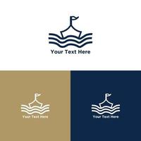 marinier schip gemakkelijk logo ontwerp vector