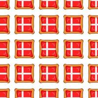 patroon koekje met vlag land Denemarken in smakelijk biscuit vector