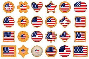 eigengemaakt koekje met vlag land Verenigde Staten van Amerika in smakelijk biscuit vector