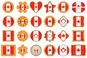 eigengemaakt koekje met vlag land Canada in smakelijk biscuit vector