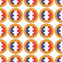 patroon koekje met vlag land Frankrijk in smakelijk biscuit vector