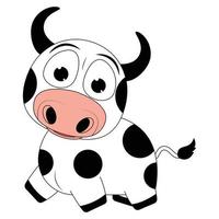 schattige koe dierlijke cartoon afbeelding vector