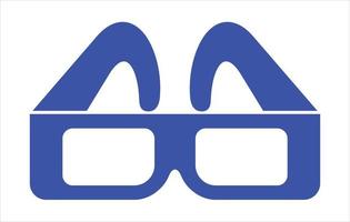 3d blauw bril vector