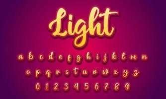licht lettertype alfabet vector
