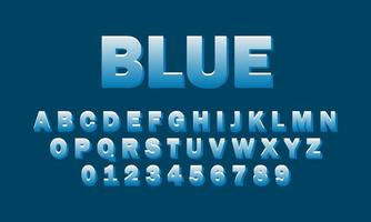 blauw lettertype alfabet vector